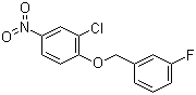 structure of CAS# 443882-99-3, 3-Chloro-4-(3-fluorobenzyloxy)nitrobenzene;2-Chloro-1-(3-fluoro-benzyloxy)-4-nitrobenzene