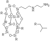 N1-[3-[3,5,7,9,11,13,15-Heptakis(2-methylpropyl)pentacyclo[9.5.1.1(3,9).1(5,15).1(7,13)]octasiloxan-1-yl]propyl]-1,2-ethanediamine molecular structure (CAS 444315-16-6)