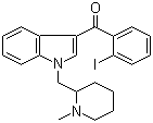 结构式 CAS# 444912-75-8, AM-2233; 1-[(N-甲基哌啶-2-基)甲基]-3-(2-碘苯甲酰基)-1H-吲哚