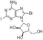 8-溴-2-碘腺苷分子结构 (CAS 457060-99-0)