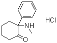 2-(甲基氨基)-2-苯基环己酮盐酸盐分子结构 (CAS 4631-27-0)