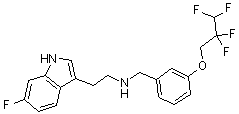 N-[2-(6-氟-1H-吲哚-3-基)乙基]-3-(2,2,3,3-四氟丙氧基)苄胺分子结构 (CAS 467459-31-0)