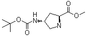 (4R)-4-[[(叔丁氧羰基]氨基]-L-脯氨酸甲酯分子结构 (CAS 473806-21-2)