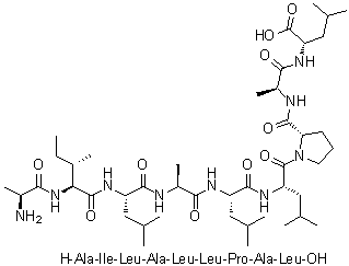 L-Alanyl-L-isoleucyl-L-leucyl-L-alanyl-L-leucyl-L-leucyl-L-prolyl-L-alanyl-L-leucine molecular structure (CAS 474407-09-5)