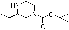 (S)-1-叔丁氧羰基-3-异丙基哌嗪分子结构 (CAS 475272-54-9)