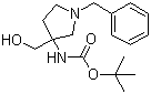 1-苄基-3-羟甲基-3-Boc-氨基吡咯烷分子结构 (CAS 475469-14-8)