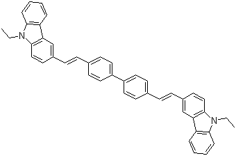 结构式 CAS# 475480-90-1, 4,4'-双(9-乙基-3-咔唑乙烯基)-1,1'-联苯