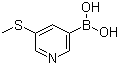 5-(甲硫基)吡啶-3-硼酸分子结构 (CAS 477251-98-2)