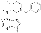 N-甲基-N-[(3R,4R)-4-甲基-1-苄基-3-哌啶基]-7H-吡咯并[2,3-d]嘧啶-4-胺分子结构 (CAS 477600-73-0)