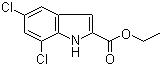5,7-二氯-1H-吲哚-2-甲酸乙酯分子结构 (CAS 4792-70-5)