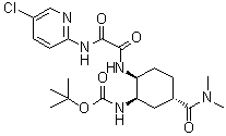 [(1R,2S,5S)-2-[[2-[(5-氯吡啶-2-基)氨基]-2-氧代乙酰基]氨基]-5-(二甲基氨基羰基)环己基]氨基甲酸叔丁酯分子结构 (CAS 480452-36-6)