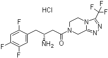 西他列汀单盐酸盐分子结构 (CAS 486459-71-6)