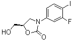 (5R)-3-(3-氟-4-碘苯基)-5-羟甲基恶唑烷-2-酮分子结构 (CAS 487041-08-7)