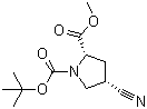 (2S,4S)-4-氰基-1,2-吡咯烷二羧酸 1-叔丁酯 2-甲酯分子结构 (CAS 487048-28-2)