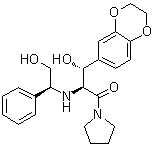 1-[(2S,3R)-3-(2,3-二氢-1,4-苯并二恶英-6-基)-3-羟基-2-[[(1S)-2-羟基-1-苯基乙基]氨基]-1-氧代丙基]吡咯烷分子结构 (CAS 491833-26-2)