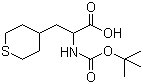 2-N-Boc-氨基-3-(4-四氢噻喃基)丙酸分子结构 (CAS 494210-67-2)