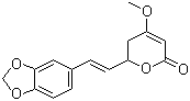 结构式 CAS# 495-85-2, (+)-麻醉椒苦素; (+)-麻醉椒苫素; (R)-5,6-二氢-4-甲氧基-6-(3,4-(亚甲二氧基)苯乙烯基)-2H-吡喃-2-酮
