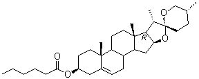 (22R,25R)-20alpha-螺甾-5-烯-3beta-基己酸酯分子结构 (CAS 4952-56-1)