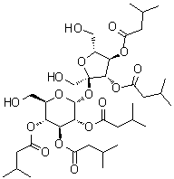 3,4-二-O-(3-甲基-1-氧代丁基)-beta-D-呋喃果糖基 alpha-D-吡喃葡萄糖苷 2,3,4-三(3-甲基丁酸酯)分子结构 (CAS 498552-73-1)