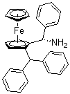 (2R)-1-[(R)-氨基苯基甲基]-2-(二苯基膦)二茂铁分子结构 (CAS 498580-48-6)