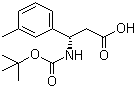 structure of CAS# 499995-75-4, Boc-3-Methyl-D-beta-phenylalanine;Boc-(S)-3-Amino-3-(3-methylphenyl)propionic acid