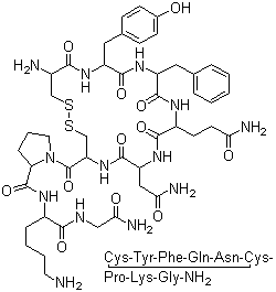赖氨加压素分子结构 (CAS 50-57-7)