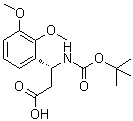 结构式 CAS# 500788-92-1, (betaR)-beta-[[叔丁氧羰基]氨基]-2,3-二甲氧基苯丙酸