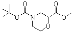 结构式 CAS# 500789-41-3, 4-(叔丁基氧羰基)吗啉-2-羧酸甲酯