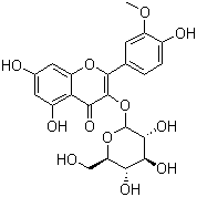 异鼠李素-3-O-葡萄糖苷分子结构 (CAS 5041-82-7)