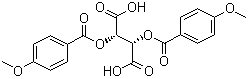 结构式 CAS# 50583-51-2, L-(-)-二对甲氧基苯甲酰酒石酸