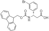 structure of CAS# 507472-18-6, (betaS)-3-Bromo-beta-[[(9H-fluoren-9-ylmethoxy)carbonyl]amino]benzenepropanoic acid