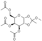 1,2-O-(1-甲氧基乙基亚基)-alpha-D-吡喃半乳糖 3,4,6-三乙酸酯分子结构 (CAS 50801-29-1)