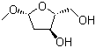 甲基-2-脱氧-beta-D-呋喃核糖苷分子结构 (CAS 51255-18-6)
