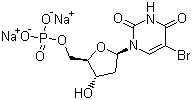 structure of CAS# 51432-32-7, 5-Bromo-2'-deoxy-5'-uridylic acid disodium salt;Disodium 5-bromo-2-deoxyuridylic acid; 5-Bromo-2'-deoxyuridine-5'-monophosphate disodium salt