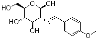 structure of CAS# 51471-40-0, 2-Deoxy-2-[[(4-methoxyphenyl)methylene]amino]-beta-D-glucopyranose;NSC 98522