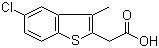 结构式 CAS# 51527-19-6, 2-(5-氯-3-甲基苯并[b]噻吩-2-基)乙酸
