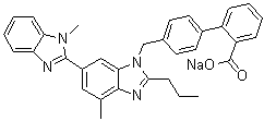 Telmisartan sodium salt molecular structure (CAS 515815-47-1)