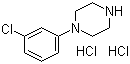 1-(3-氯苯基)哌嗪盐酸盐分子结构 (CAS 51639-49-7)