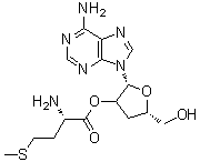 3'-脱氧腺苷 2'-(L-蛋氨酸酯)分子结构 (CAS 51763-61-2)