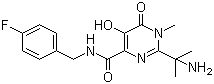 2-(1-氨基-1-甲基乙基)-N-[(4-氟苯基)甲基]-5-羟基-1-甲基-6-氧代-1,6-二氢嘧啶-4-甲酰胺分子结构 (CAS 518048-03-8)