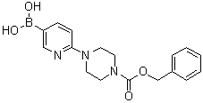 4-(5-硼酸基-2-吡啶基)-1-哌嗪羧酸苄酯分子结构 (CAS 521985-18-2)