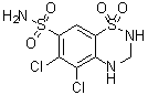 5,6-二氯-3,4-二氢-2H-1,2,4-苯并噻二嗪-7-磺酰胺 1,1-二氧化物分子结构 (CAS 5233-42-1)