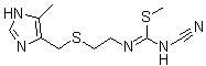 N-氰基-N'-[2-[(4-甲基-5-咪唑基)甲硫基]乙基]-S-甲基异硫脲分子结构 (CAS 52378-40-2)
