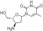 3'-氨基-2',3'-双脱氧胸苷分子结构 (CAS 52450-18-7)