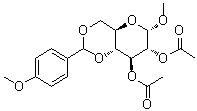 甲基 4,6-O-[(4-甲氧基苯基)亚甲基]-alpha-D-吡喃葡萄糖苷二乙酸酯分子结构 (CAS 52526-77-9)