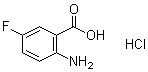 2-氨基-5-氟苯甲酸盐酸盐分子结构 (CAS 52548-62-6)