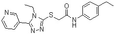 N-(4-乙基苯基)-2-[[4-乙基-5-(3-吡啶基)-4H-1,2,4-三唑-3-基]硫基]乙酰胺分子结构 (CAS 525582-84-7)