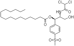 甲砜霉素棕榈酸酯分子结构 (CAS 52628-58-7)