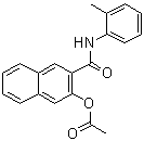结构式 CAS# 528-66-5, 3-(乙酰氧基)-N-(2-甲基苯基)-2-萘甲酰胺