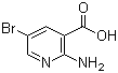 2-氨基-5-溴烟酸分子结构 (CAS 52833-94-0)